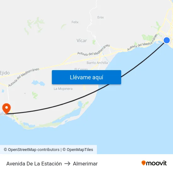 Avenida De La Estación to Almerimar map
