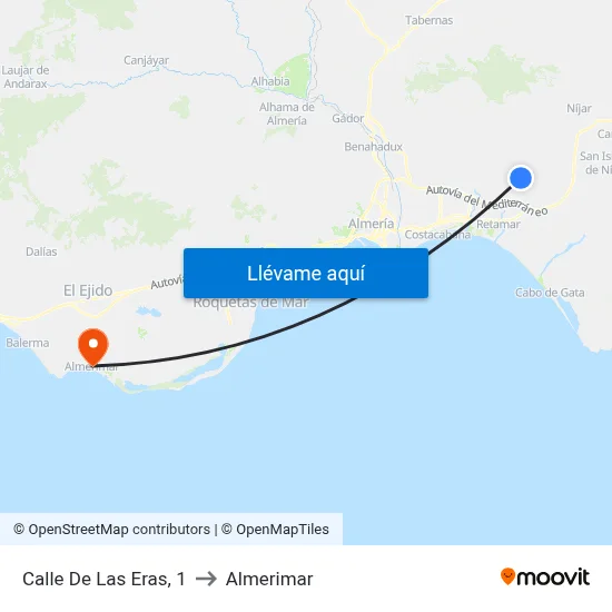 Calle De Las Eras, 1 to Almerimar map