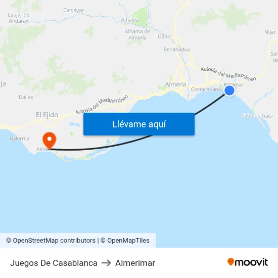 Juegos De Casablanca to Almerimar map