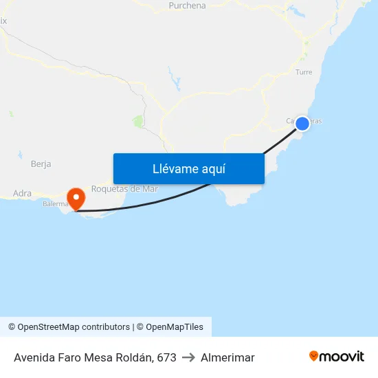 Avenida Faro Mesa Roldán, 673 to Almerimar map