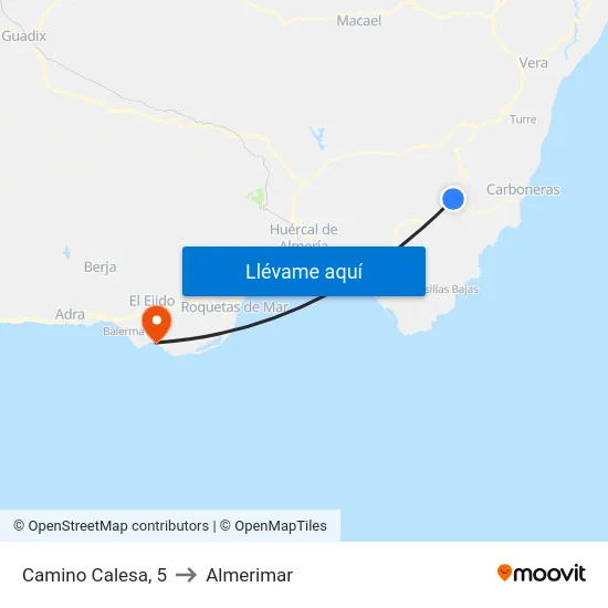 Camino Calesa, 5 to Almerimar map