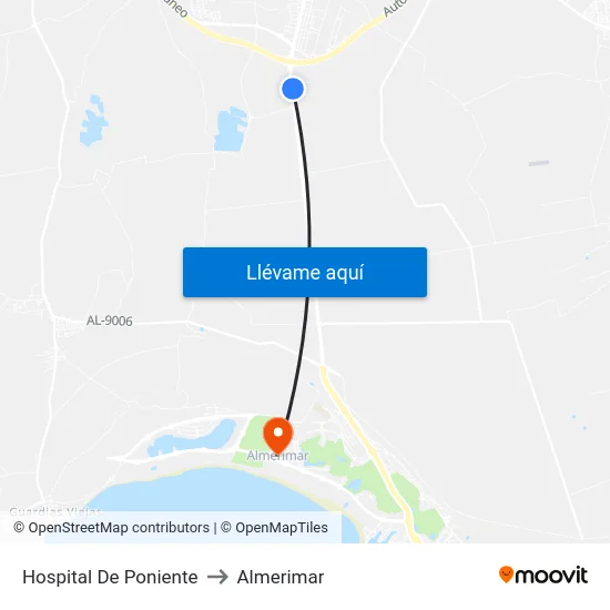 Hospital De Poniente to Almerimar map