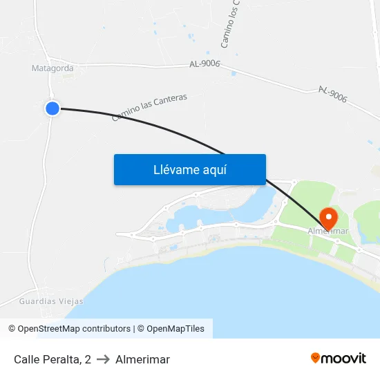 Calle Peralta, 2 to Almerimar map