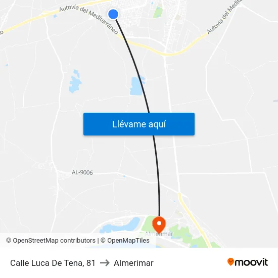 Calle Luca De Tena, 81 to Almerimar map