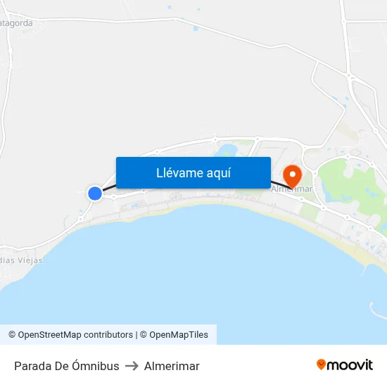 Parada De Ómnibus to Almerimar map