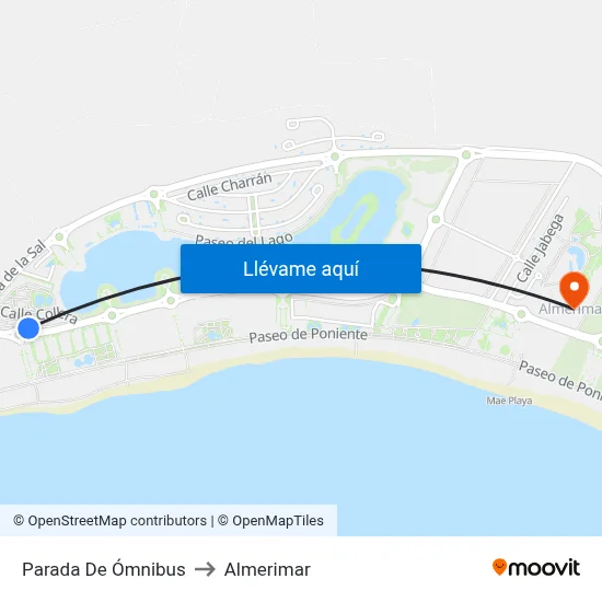 Parada De Ómnibus to Almerimar map