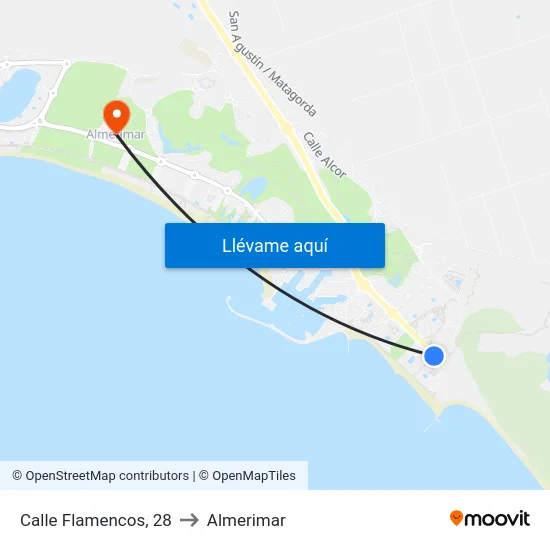 Calle Flamencos, 28 to Almerimar map