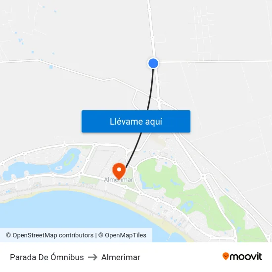 Parada De Ómnibus to Almerimar map