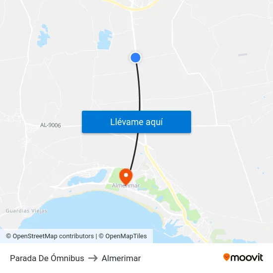 Parada De Ómnibus to Almerimar map