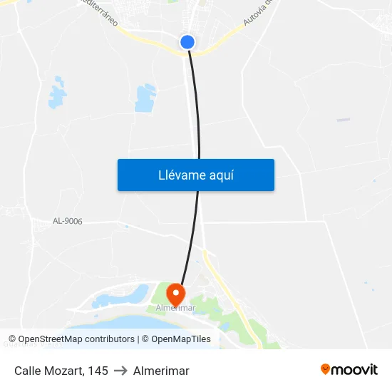 Calle Mozart, 145 to Almerimar map