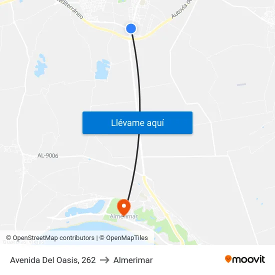 Avenida Del Oasis, 262 to Almerimar map