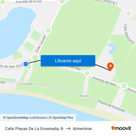 Calle Playas De La Ensenada, 8- to Almerimar map