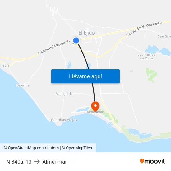 N-340a, 13 to Almerimar map