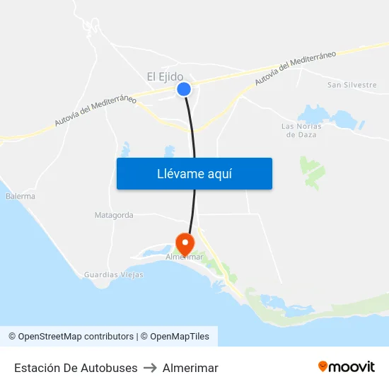 Estación De Autobuses to Almerimar map