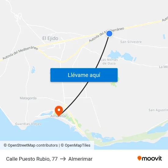 Calle Puesto Rubio, 77 to Almerimar map