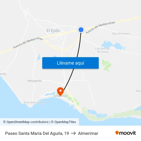 Paseo Santa María Del Aguila, 19 to Almerimar map