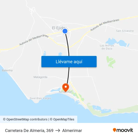 Carretera De Almería, 369 to Almerimar map