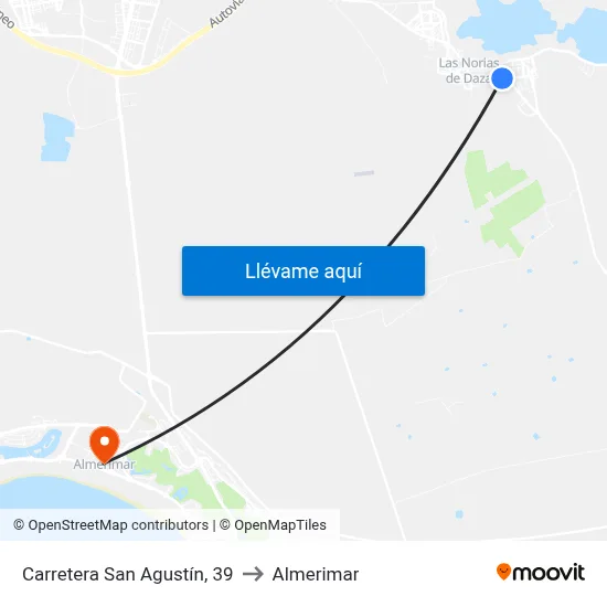 Carretera San Agustín, 39 to Almerimar map