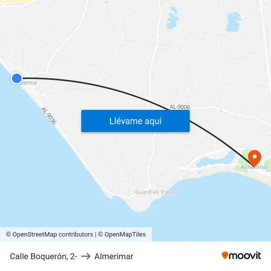 Calle Boquerón, 2- to Almerimar map