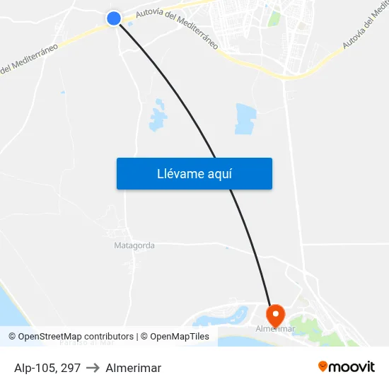 Alp-105, 297 to Almerimar map