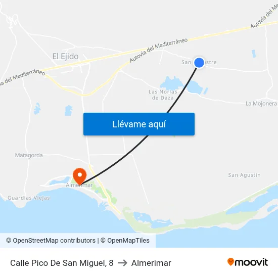 Calle Pico De San Miguel, 8 to Almerimar map