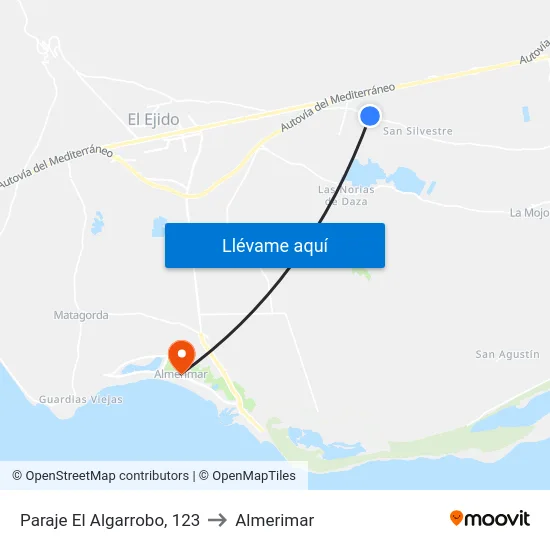 Paraje El Algarrobo, 123 to Almerimar map