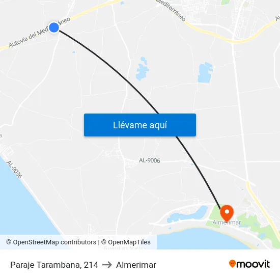 Paraje Tarambana, 214 to Almerimar map