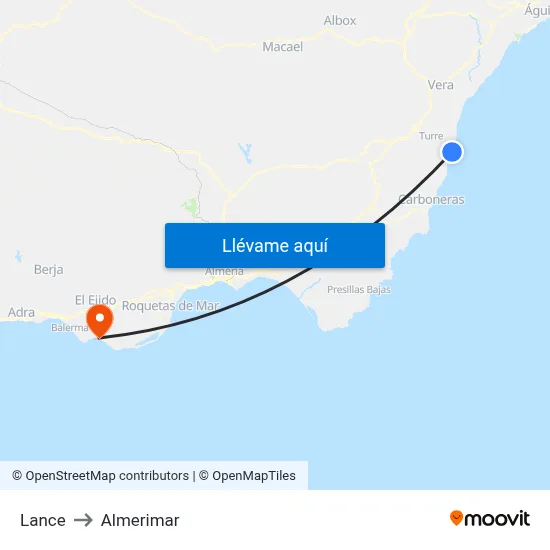 Lance to Almerimar map