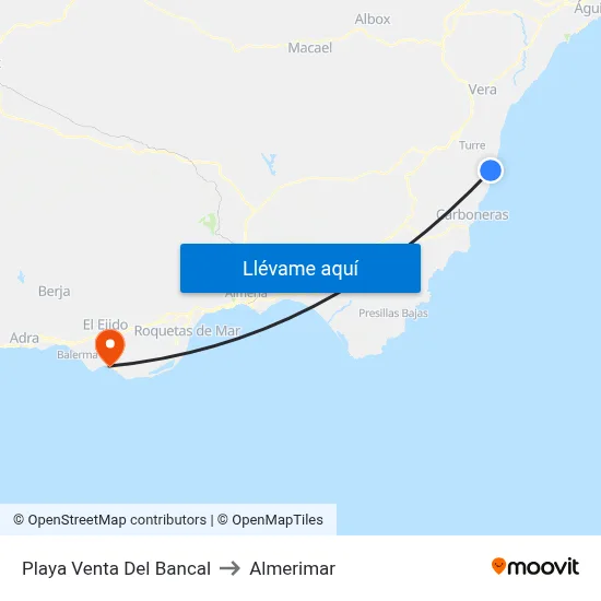 Playa Venta Del Bancal to Almerimar map