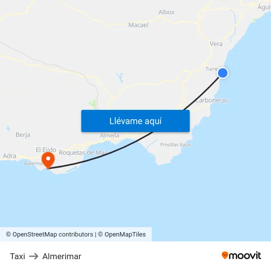 Taxi to Almerimar map