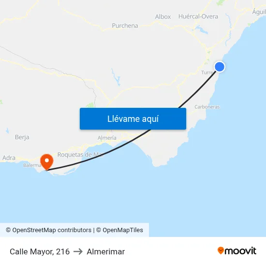 Calle Mayor, 216 to Almerimar map