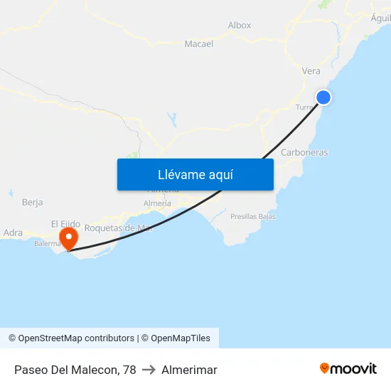 Paseo Del Malecon, 78 to Almerimar map