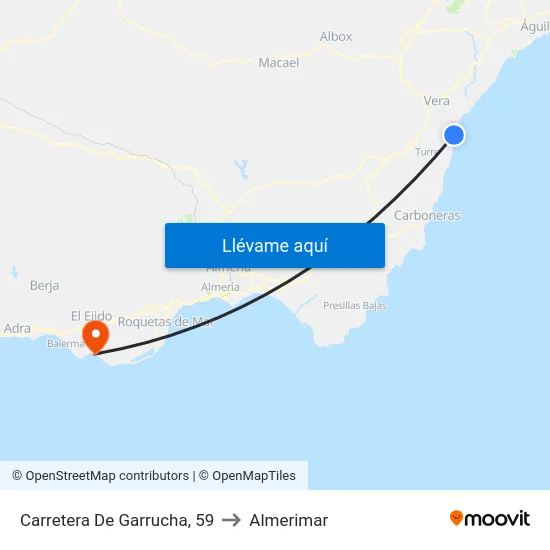 Carretera De Garrucha, 59 to Almerimar map