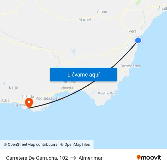Carretera De Garrucha, 102 to Almerimar map
