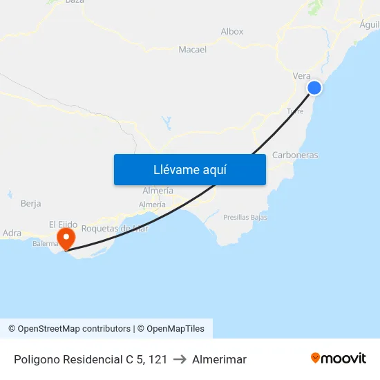 Poligono Residencial C 5, 121 to Almerimar map