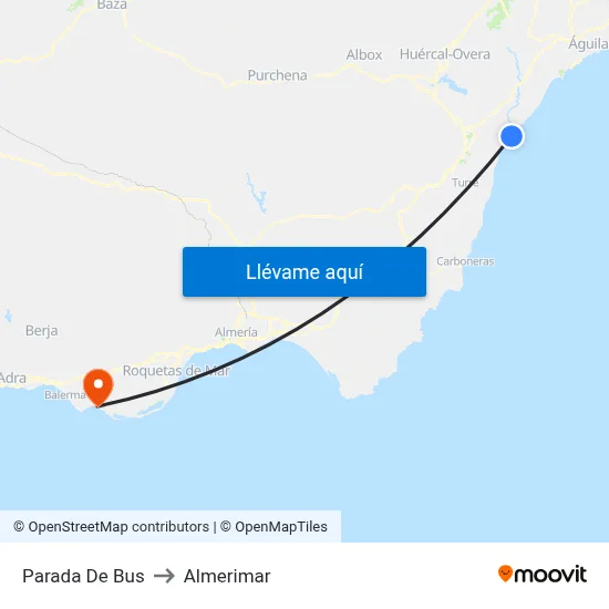 Parada De Bus to Almerimar map