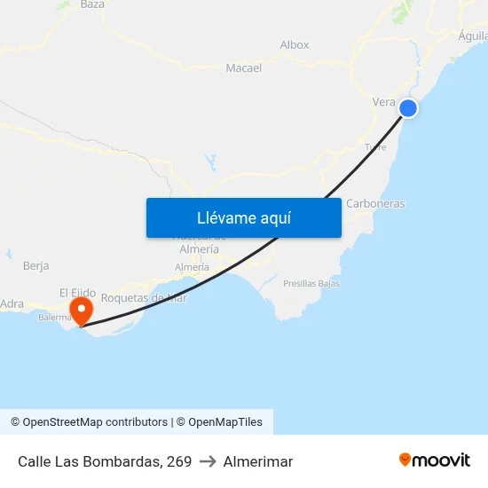 Calle Las Bombardas, 269 to Almerimar map