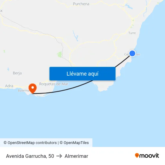 Avenida Garrucha, 50 to Almerimar map
