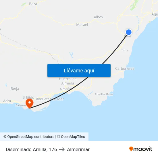 Diseminado Arnilla, 176 to Almerimar map