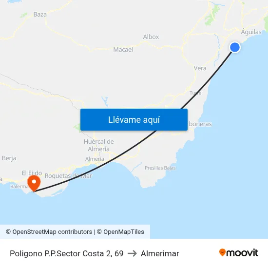 Poligono P.P.Sector Costa 2, 69 to Almerimar map
