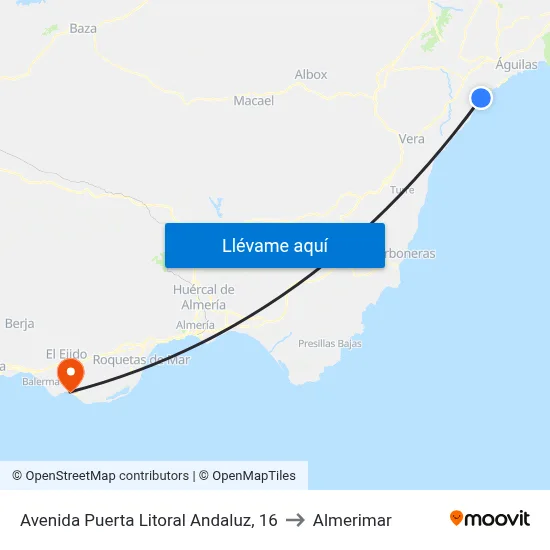 Avenida Puerta Litoral Andaluz, 16 to Almerimar map