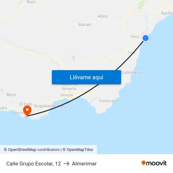 Calle Grupo Escolar, 12 to Almerimar map