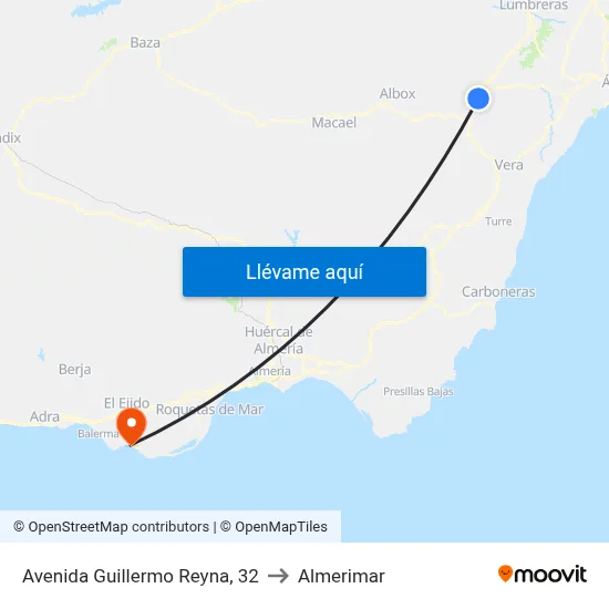 Avenida Guillermo Reyna, 32 to Almerimar map