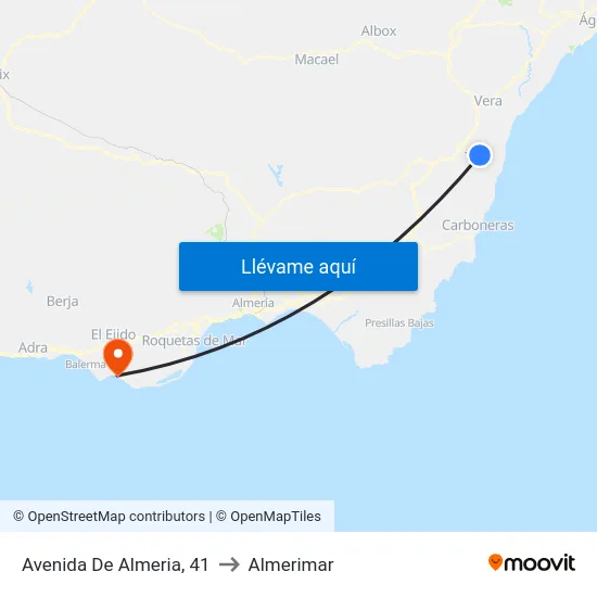 Avenida De Almeria, 41 to Almerimar map