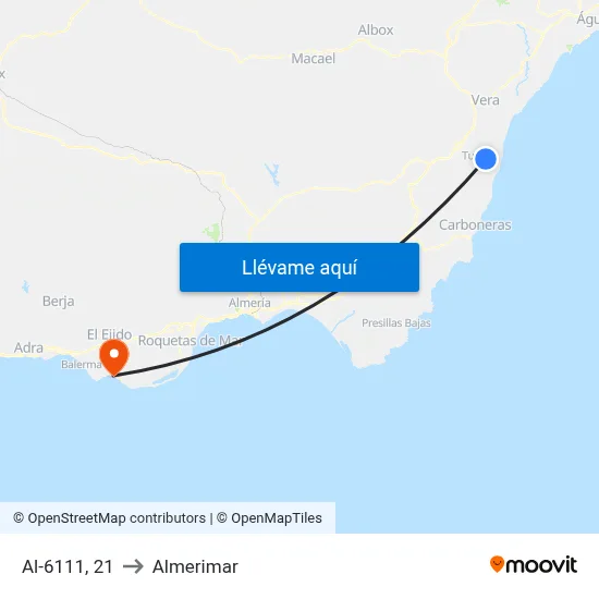 Al-6111, 21 to Almerimar map