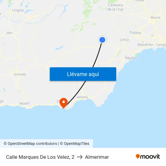 Calle Marques De Los Velez, 2 to Almerimar map