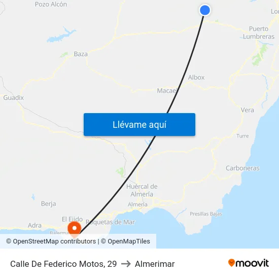 Calle De Federico Motos, 29 to Almerimar map
