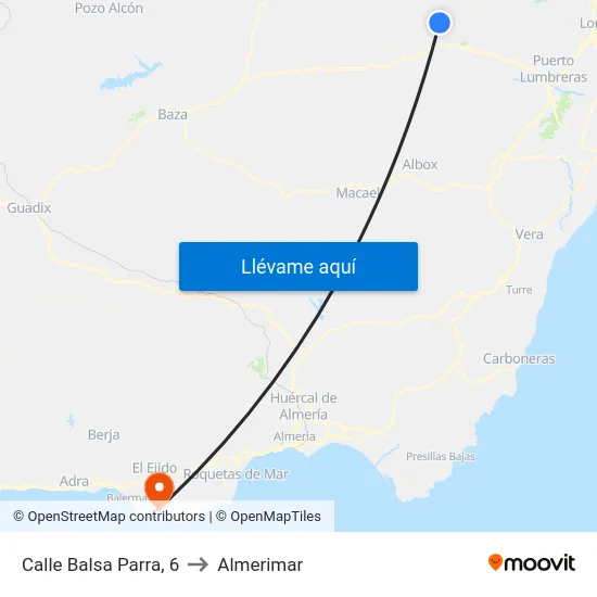 Calle Balsa Parra, 6 to Almerimar map