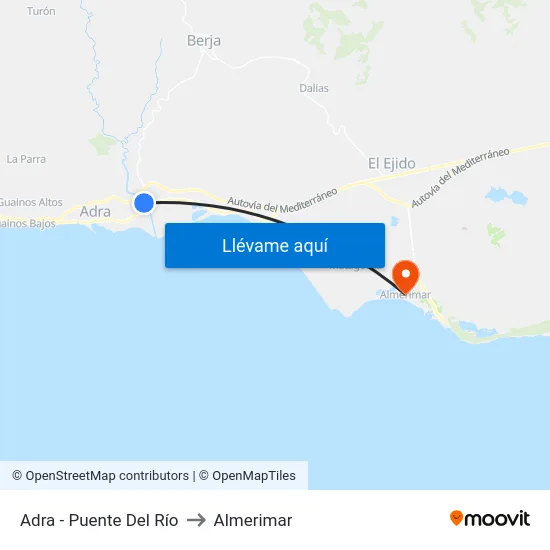 Adra - Puente Del Río to Almerimar map