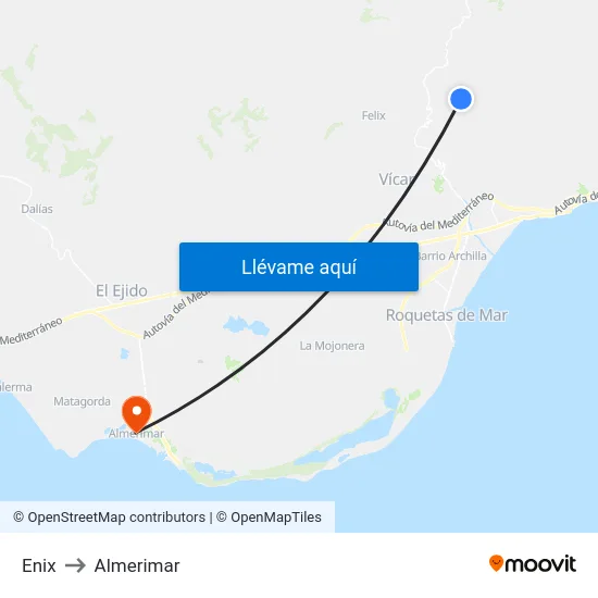 Enix to Almerimar map
